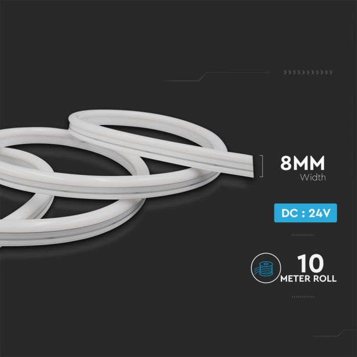 Цена на 10m_6.5W(260Lm) LED 24V Flex neon silicone tape, IP68 waterproof, replaceable every 5 cm, BLUE