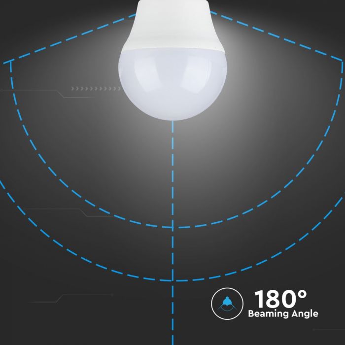 E27 4.5W(470Lm) LED Spuldze V-TAC SAMSUNG, garantija 5 gadi, G45, neitrāli balta gaisma 4000K