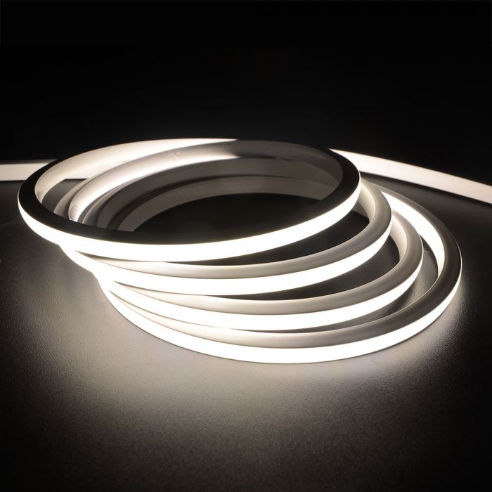 5m_6.5W(260Lm) LED 24V Flex neoon silikoonlindi hind, IP65 veekindel, neutraalne valge valgus 4000K