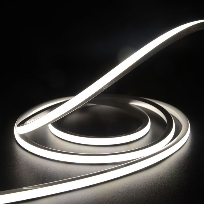 Price for 5m_8W(530Lm) LED 24V Flex neon silicone tape, IP65 waterproof, cold white light 6000K