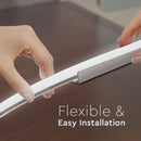 Cena par 5m_8W(530Lm) LED 24V Flex neon silikona lente, IP65 ūdensdroša, auksti balta gaisma 6000K