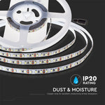 Цена за 1m_7.2W(600Lm) светодиодная лента, SMD2835, V-TAC, водонепроницаемость IP20, 24V, теплый белый свет 3000K