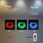 4Wm (230Lm/m) LED V-TAC SMART Tape RGB + 3in1, 5m, IP65, ühildub Amazon Alexa ja Google Home rakendustega, dimmerdatav