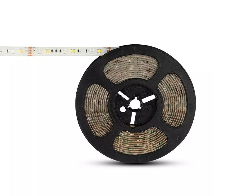 4Wm(230Lm/m) LED V-TAC SMART lentu komplekts RGB + 3in1, 5m, IP65, saderīgs ar Amazon Alexa un Google Home aplikācijām, aptumšojams