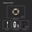 4Wm(230Lm/m) LED V-TAC SMART lentu komplekts RGB + 3in1, 5m, IP65, saderīgs ar Amazon Alexa un Google Home aplikācijām, aptumšojams