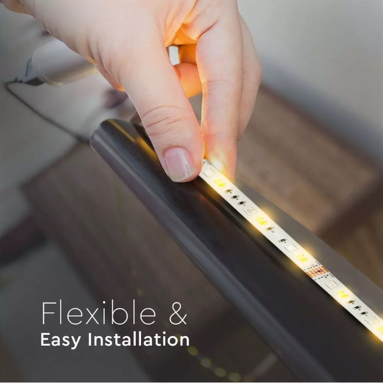 4Wm(230Lm/m) LED V-TAC SMART lentu komplekts RGB + 3in1, 5m, IP65, saderīgs ar Amazon Alexa un Google Home aplikācijām, aptumšojams