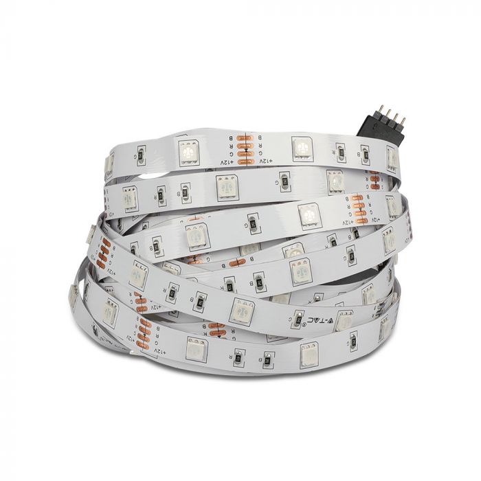 Комплект 2x5 м — набор цветных светодиодных лент RGB, 48 Вт (5000 лм), 0,4 А, SMD 5050 300 светодиодов, пульт дистанционного управления и контроллер, блок питания 12 В, 2 батарейки типа AA