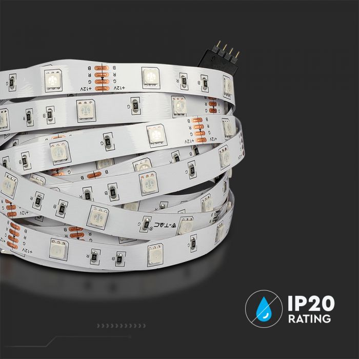 Комплект 2x5 м — набор цветных светодиодных лент RGB, 48 Вт (5000 лм), 0,4 А, SMD 5050 300 светодиодов, пульт дистанционного управления и контроллер, блок питания 12 В, 2 батарейки типа AA