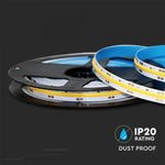 Cena par 1m_12W(1000Lm) LED COB Lente, 512LED/m, ūdensdroša IP20, 24V, V-TAC, silti balta gaisma 3000K