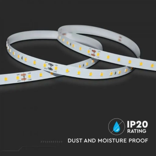 Pris per 1 m_4W/m(800Lm/m) 24V 90 SMD LED-strip, IP20, 5m, 10mm rulle, kallvit 6400K