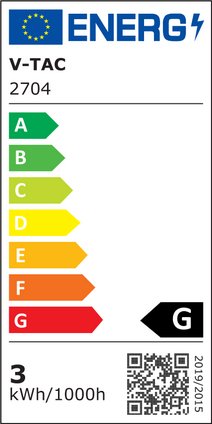 E27 3W(20Lm) LED COB glödlampa A60, 3D, IP20, V-TAC, varmvitt ljus 3000K