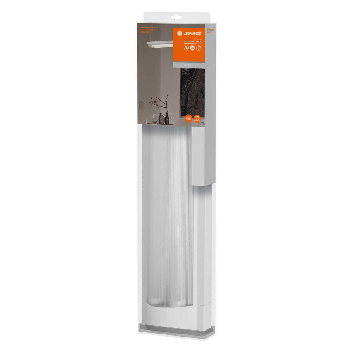 Prover till salu 25W(2000Lm) LEDVANCE LED Kontorsarmatur, vit, 59,5cm, A+, IP20, dimbar, neutralvit 4000K