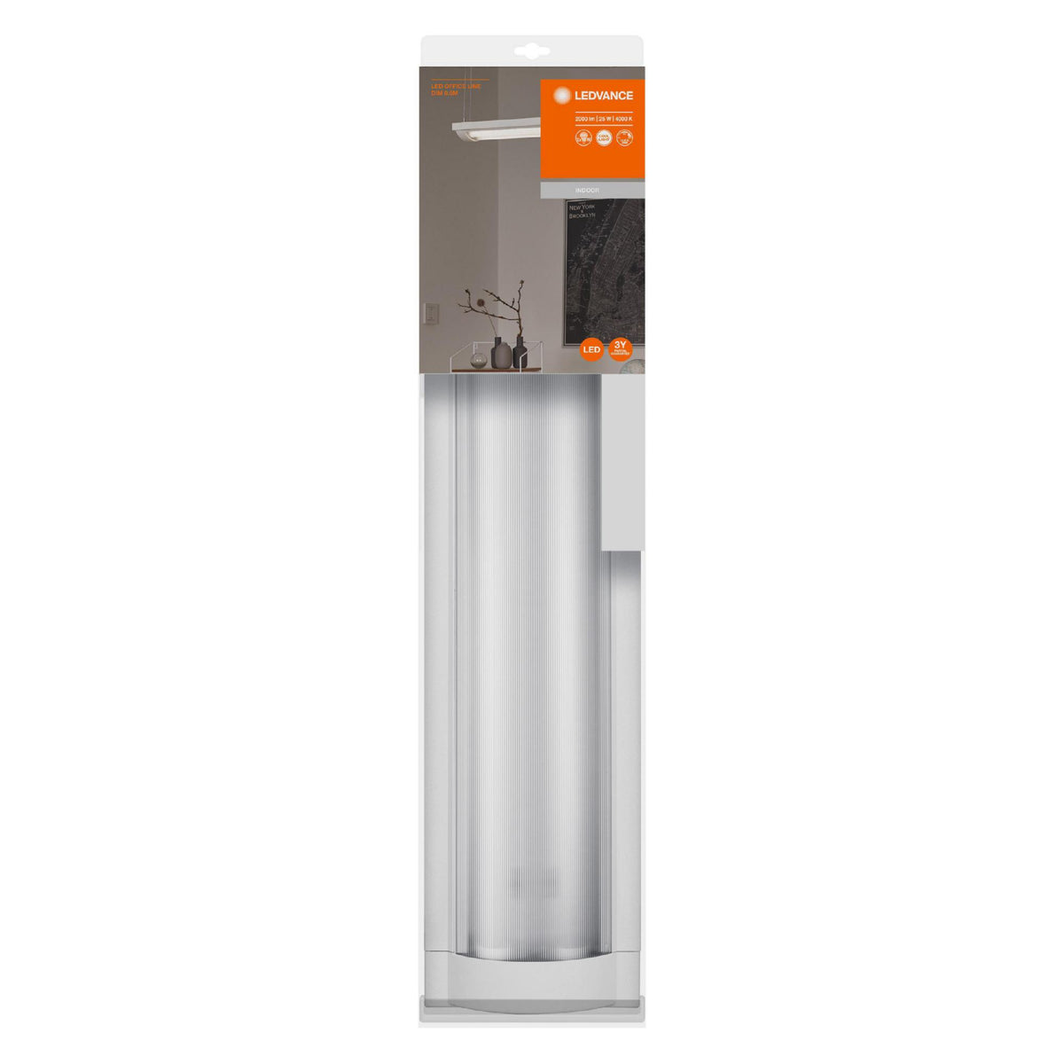 Prover till salu 25W(2000Lm) LEDVANCE LED Kontorsarmatur, vit, 59,5cm, A+, IP20, dimbar, neutralvit 4000K