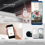 E27 4,5W (300Lm) LED SMART Bulb G45, V-TAC, kompatibel med Amazon Alexa och Google Home-appar, RGB+WWW+CW