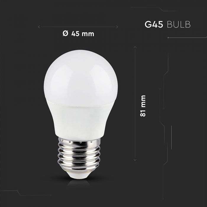 E27 4,5W (300Lm) LED SMART Bulb G45, V-TAC, kompatibel med Amazon Alexa och Google Home-appar, RGB+WWW+CW