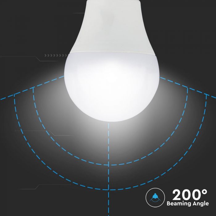 E27 11W(1055Lm) LED-lambi mikrolaineanduriga, A60 RA80, IP20, V-TAC, soe valge valgus 3000K