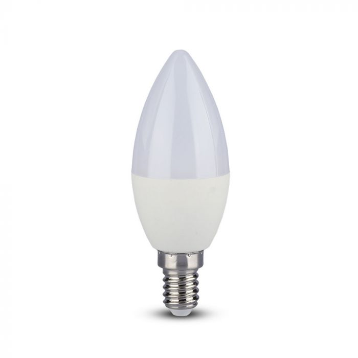 E14 3.5W(320Lm) LED SMART Spuldze ar tālvadības pulti, RF frekvence, sveces forma, dimmējama, A80, IP20, V-TAC, RGB+auksti balta gaisma 6400K