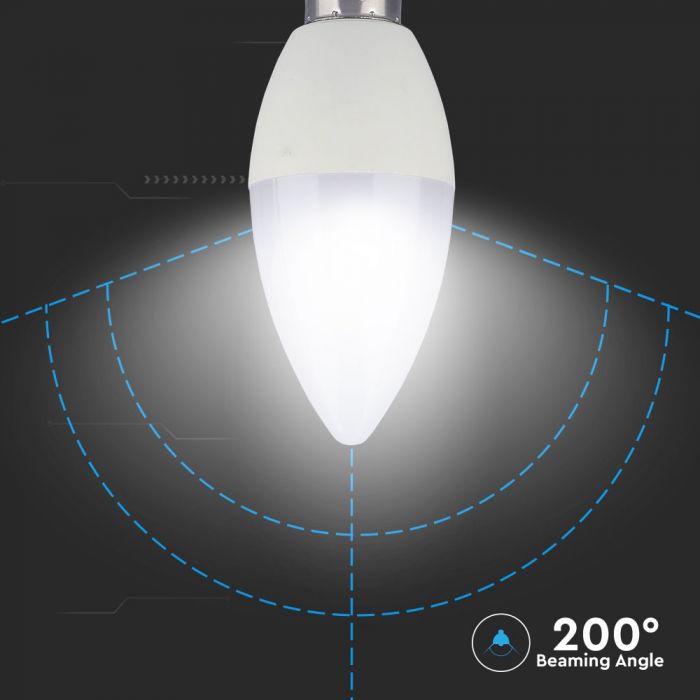 E14 3.5W(320Lm) LED SMART Bulb с пультом дистанционного управления, RF частота, форма свечи, диммируемая, A80, IP20, V-TAC, RGB+холодный белый 6400K