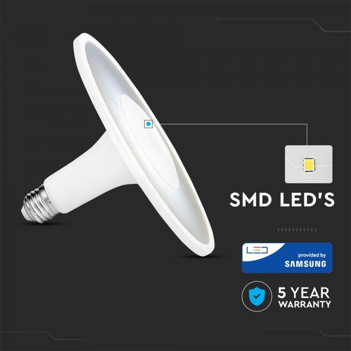 Светодиодная лампа E27 11W(900Lm), V-TAC SAMSUNG, IP20, гарантия 5 лет, теплый белый свет 3000K