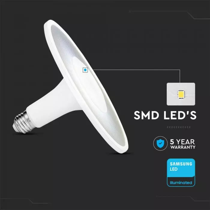 E27 18W (920Lm) LED-lambi, V-TAC, IP20, 5 aastat garantiid, soe valge 3000K