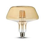 E27 8W(620Lm) LED Filament Amber Glass spuldze, T180, IP20, V-TAC, silti balta gaisma 1800K