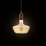 E27 8W(620Lm) LED Filament Amber Glass bulb, T180, IP20, V-TAC, теплый белый 1800K