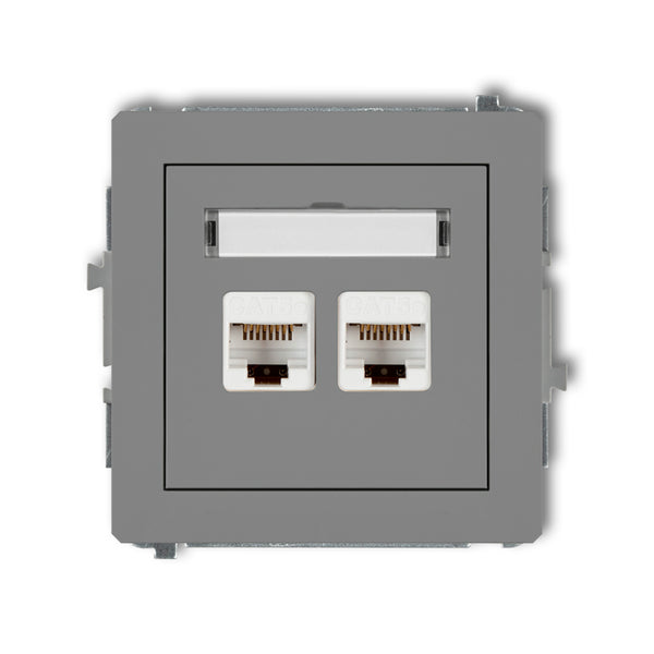 2-vietīgas datora kontaktligzdas mehānisms 2xRJ45, kat. 5e, 8-kontaktu