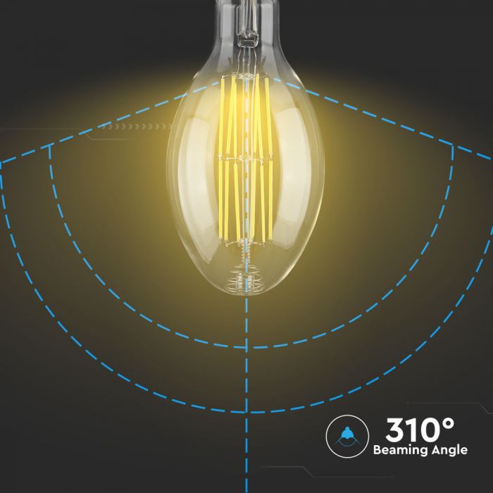 E27 24W(4000Lm) LED Spuldze, Filament, ED120, V-TAC, garantija 5 gadi, neitrāli balta gaisma 4000K