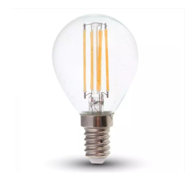 E14 6W(600Lm) LED Filament spuldze, IP20, V-TAC, neitrāli balta gaisma 4000K
