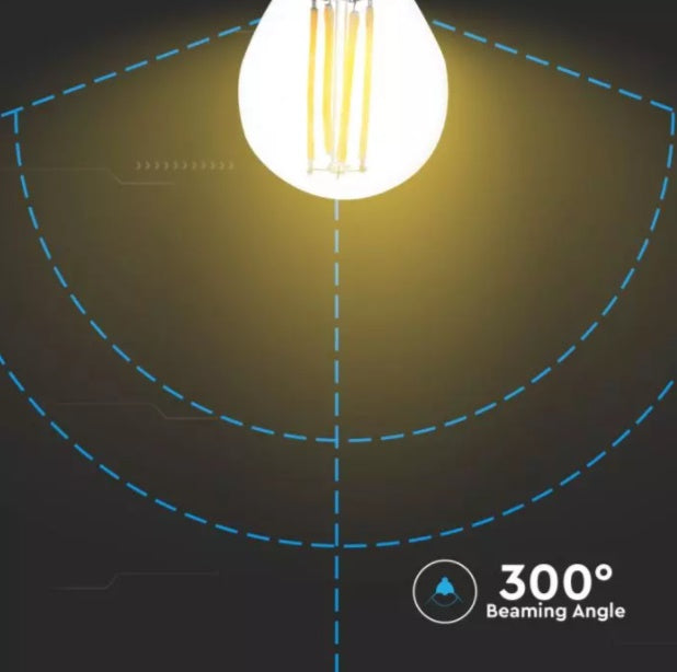 E27 6W(800Lm) светодиодная лампа накаливания, IP20, G45, V-TAC, нейтральный белый свет 4000K