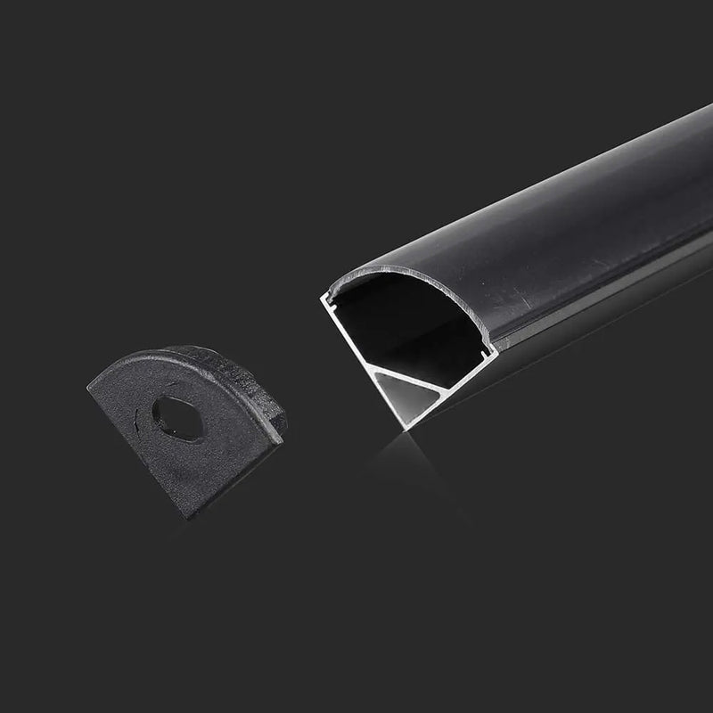 2000x15.8x15.8mm alumīnija stūra profils, IP20, melns, V-TAC