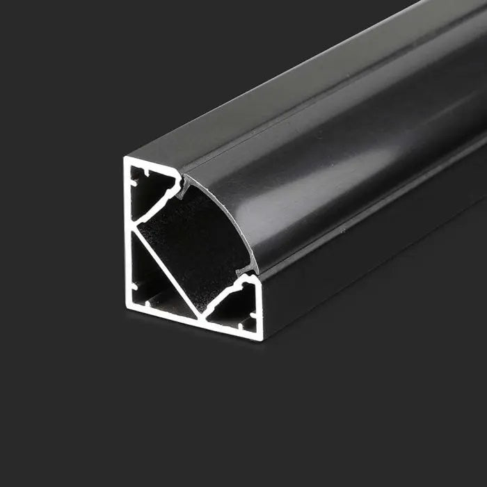 2000x19x19mm aluminum corner profile, IP20, black, V-TAC