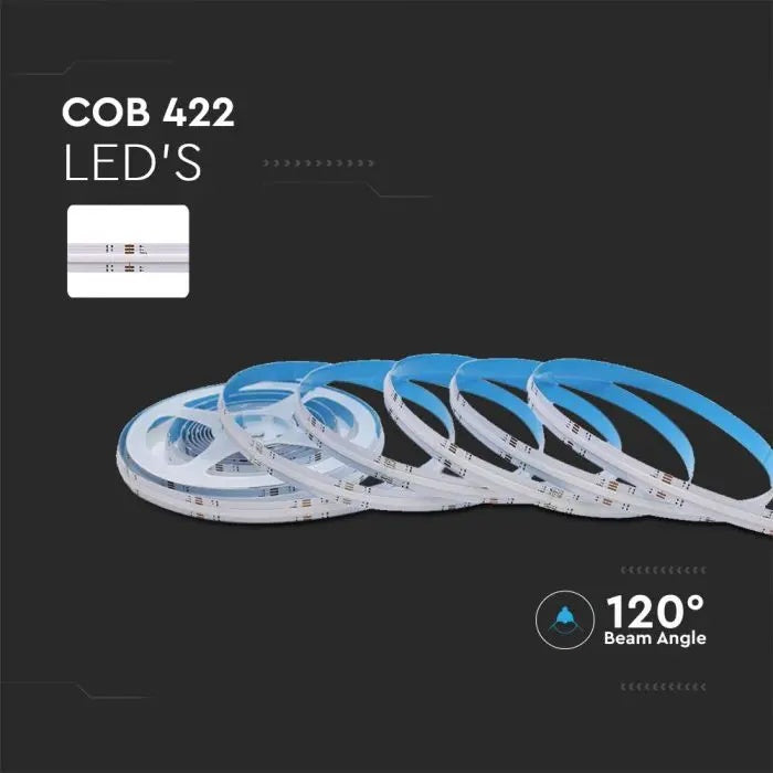 Cena par 1m_13W/m COB LED Lente, ūdensnedroša IP20, 24V, V-TAC, RGB krāsaina