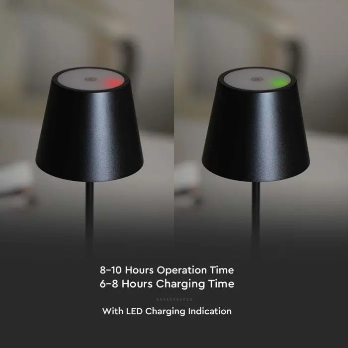 3W(60Lm) 5V 1A LED Table lamp, V-TAC, IP20, dimmable, black, neutral white light 4000K