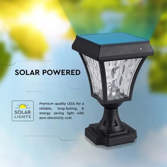 2W(110Lm) 24 LED solcellsdriven trädgårdslykta, IP65, svart matt, 3IN1, V-TAC
