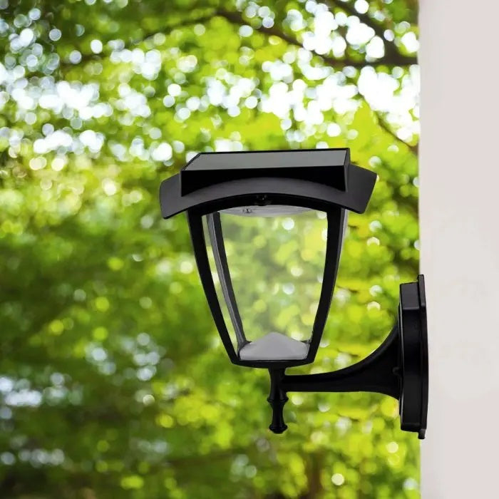 2W(110Lm) 24 LED solārā sienas laterna, IP65, melna matēta, 3000K-6000K, V-TAC