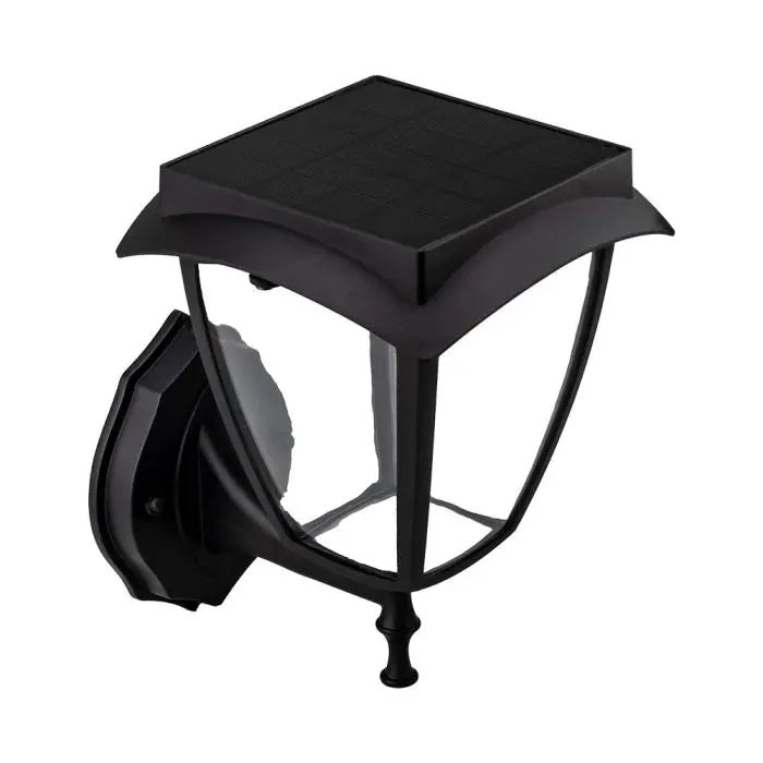 2W(110Lm) 24 LED Solar Facade Lantern, IP65, black matt, 3000K-6000K, V-TAC