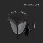 2W(110Lm) 24 LED Solar Facade Lantern, IP65, black matt, 3000K-6000K, V-TAC