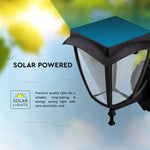 2W(110Lm) 24 LED Solar Facade Lantern, IP65, black matt, 3000K-6000K, V-TAC