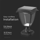 2W(110Lm) 24V LED surface mounted lantern, IP65, Lithium 18650 3.7V/2200mAh, matte black, 3000K+6000K, V-TAC