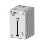 2W(110Lm) LED solcellsdriven trädgårdslykta, IP65, mattsvart, V-TAC, 3000K+6000K