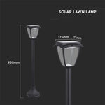 2W(110Lm) LED solcellsdriven trädgårdslykta, IP65, mattsvart, V-TAC, 3000K+6000K