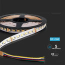 Cena par 1m_24W/m(1680Lm/m) 1A/m 60 LED Lente, V-TAC, ūdensnedroša IP20, 24V, RGB 3IN1
