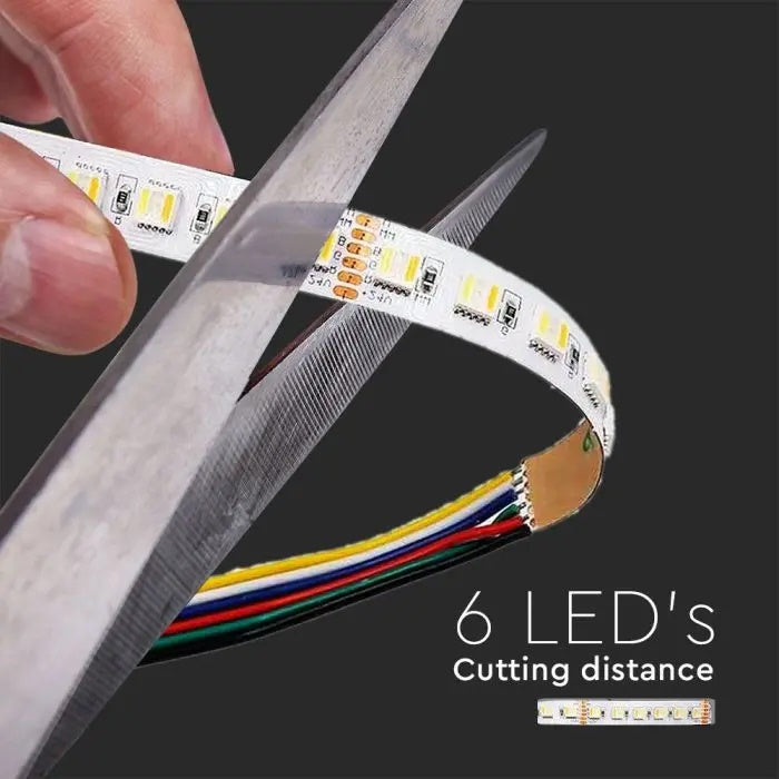 Cena par 1m_24W/m(1680Lm/m) 1A/m 60 LED Lente, V-TAC, ūdensnedroša IP20, 24V, RGB 3IN1