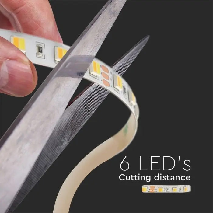 Cena par 1m_14W/m(1550Lm/m) 0.58A/m 120 LED Lente, V-TAC SAMSUNG, ūdensnedroša IP20, 24V, 3IN1