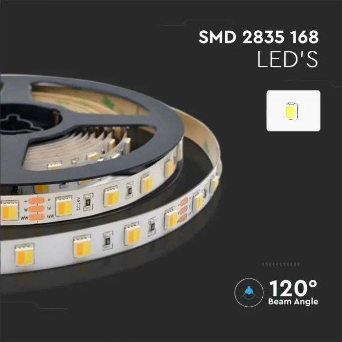Cena par 5m_14W/m(1500Lm/m) 0.58A/m 120 LED Lente, V-TAC, ūdensdroša IP65, 24V, 3IN1