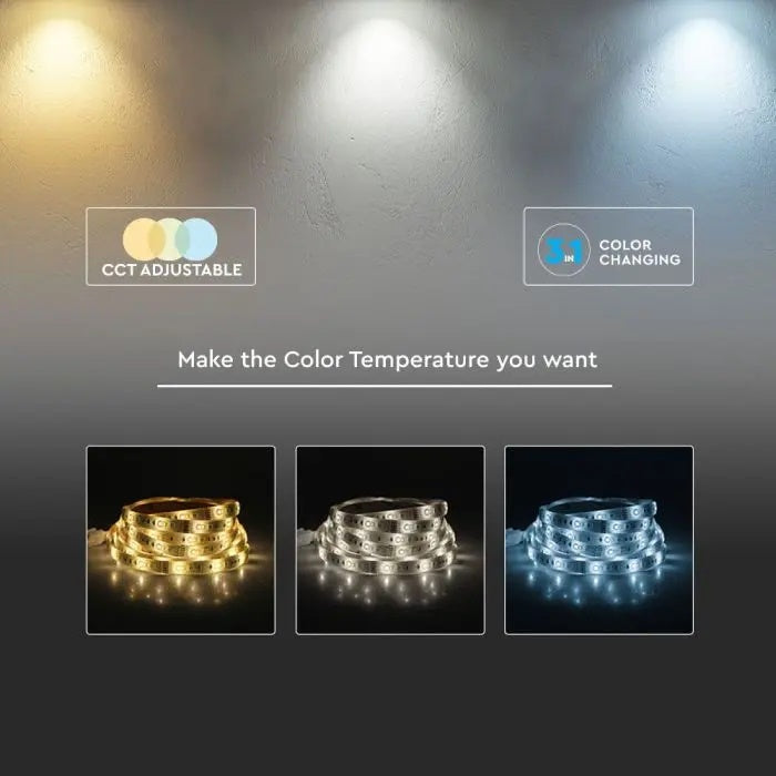 Cena par 5m_14W/m(1500Lm/m) 0.58A/m 120 LED Lente, V-TAC, ūdensdroša IP65, 24V, 3IN1