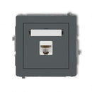 1-viet. datora kontaktligzdas mehānisms 1xRJ45, kat. 5e, 8-kontaktu DECO, z/a, grafīts matēts