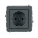 1-viet. kontaktligzdas meh. DECO ar zemējumu SCHUKO 2P+Z, z/a, IP20, grafīts matēts