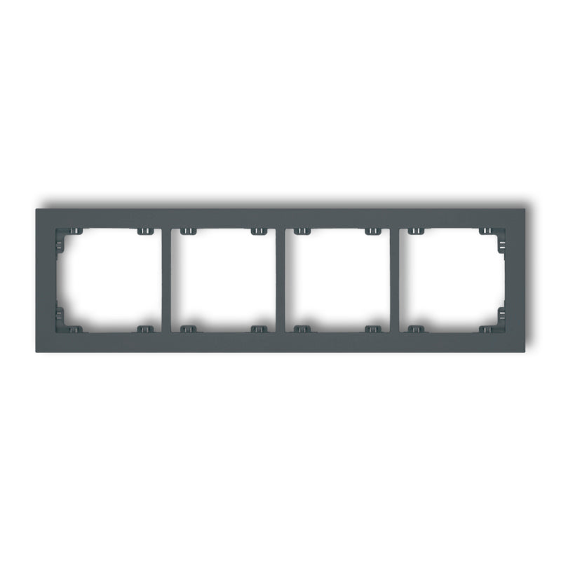 Universāls 4-vietīgs plastmasas rāmis DECO, grafīts matēts